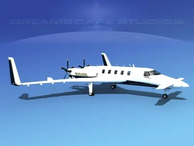 Beechcraft Starship 2000 T08 3D model