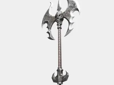 Medieval axe 3D model 6