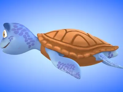 Turtle - Caretta Caretta Low-poly 3D model