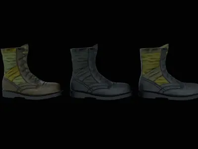 M-1966 US Military Jungle Boots Low-poly 3D model