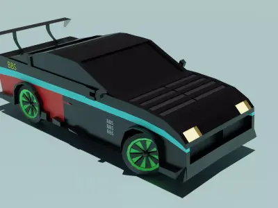 High Graphic Loly Poly Car Model free download Free low-poly 3D model