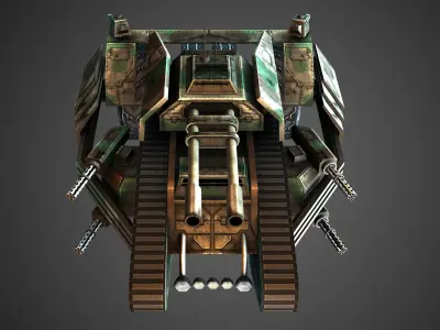 low poly Super Tank Low-poly 3D model