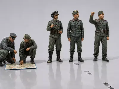 German Tank Crew with Map 3D print model