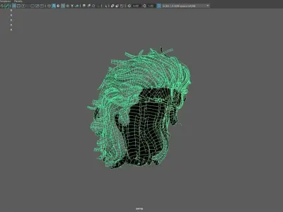Real Time Hair Card Male Hairstyle part 10 Low-poly 3D model