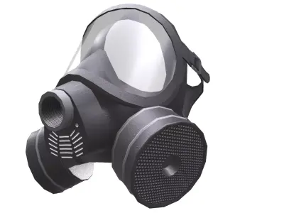 Gas Face Full Mask Respirator Low Poly Low-poly 3D model