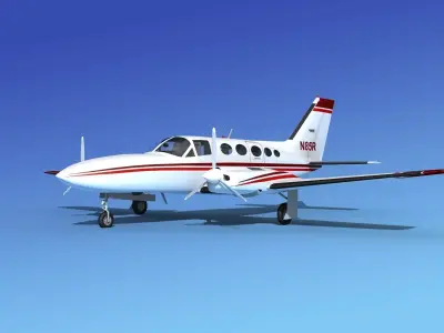 Cessna 414A Chancellor V08 3D model