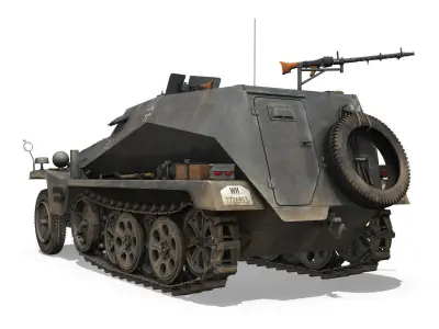 SD KFZ 250 - Half-track troop carrier 3D model
