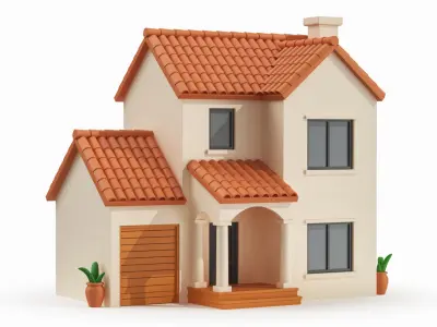 Cartoonish House Low Poly 3D Model 03 3D model