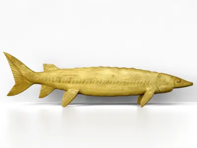 Monumental American Country Fish Market Trade Sign 3D model