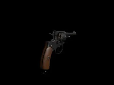 Nagant M1895 Revolver Low-poly 3D model