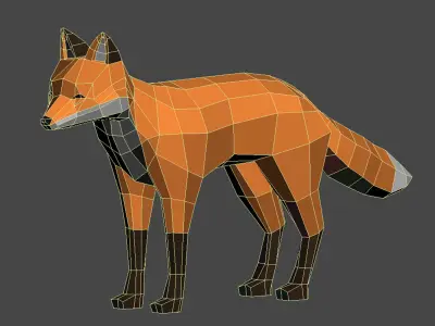 Lowpoly fox Low-poly 3D model