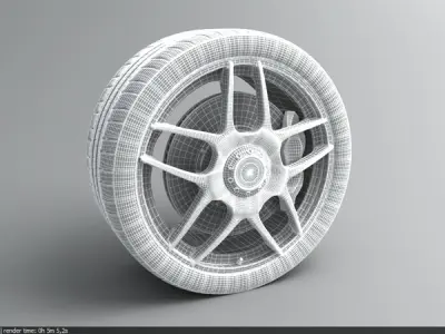 Wheel Tire 10 BBS 3D model