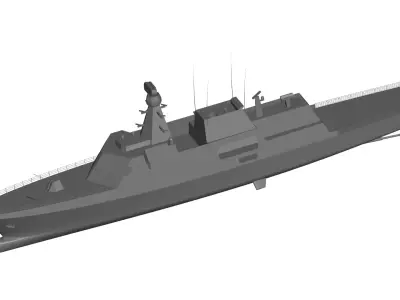 Warship navy ship 3D model