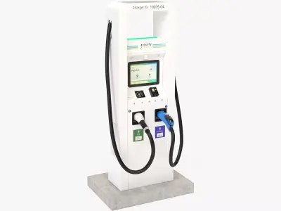 Electric Vehicle Charging Station Electrify America Part 1 3D model