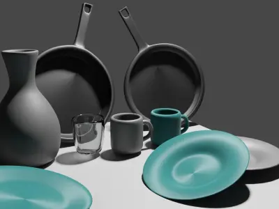 Kitchen set Free 3D model