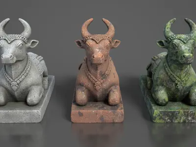 Ancient Khmer Statue11-250523 Low-poly 3D model