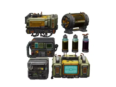 Retro SciFi Machines 3D model