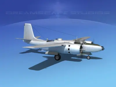 Douglas A-26B Invader Bare Metal 3D model