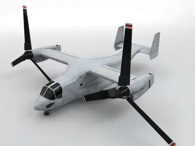 V22 Osprey Helicopter  Low-poly 3D model