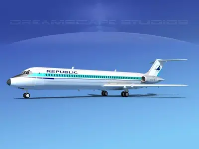 Douglas DC-9-50 Republic 3D model