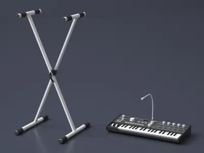Performance Synthesizer on Adjustable Stand 3D model