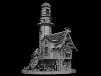 The light house Low-poly 3D model