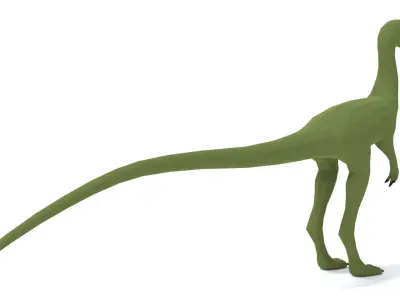 Low Poly Cartoon Compsognathus Dinosaur Low-poly 3D model