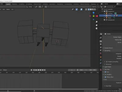 Sci-fi drone Low-poly 3D model