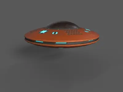 Alien Spaceships Low-poly 3D model