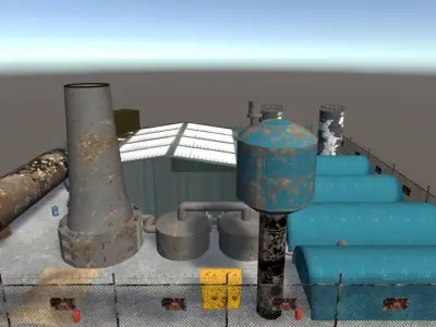 Industry 3D Props Low-poly 3D model