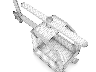 Wooden Helicopter Toy 3D model