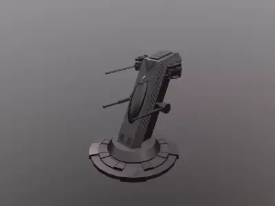 Sci Fi Turret  Low-poly 3D model