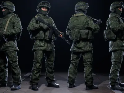 AAA MODULAR SOLDIER PACK Vol3 Low-poly 3D model