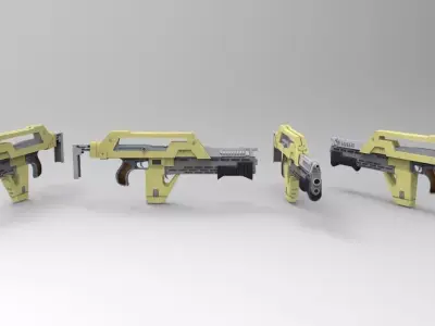 M41A PULSE RIFLE ALIENS Low-poly 3D model