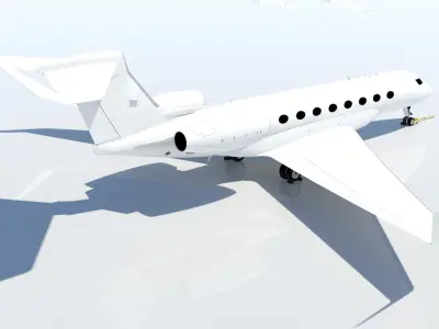 US Long Range G 650 Private Jet Static Low-poly 3D model