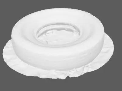 An old worn out Tyre of heavy vehicle 3D model