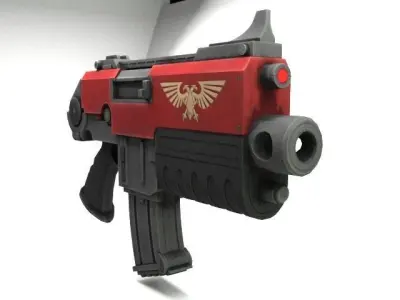 Bolter gun Low-poly 3D model