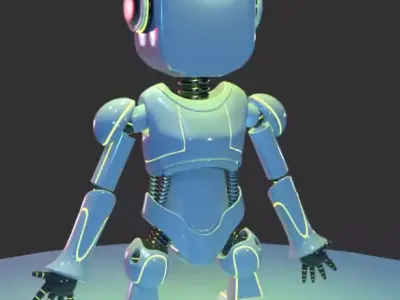 Rigged Robot Low-poly 3D model purchase