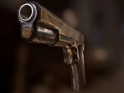 Colt 1911 Yakuza style Low-poly 3D model