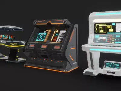 SciFi Terminals 21 Low-poly 3D model