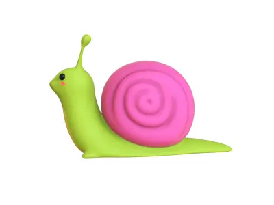 Cartoon Snail v009 - 3D Model Low Poly Low-poly 3D model
