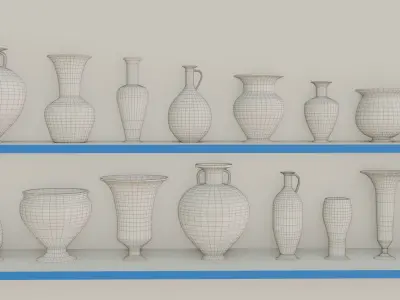 Vase Designs Collection Free low-poly 3D model