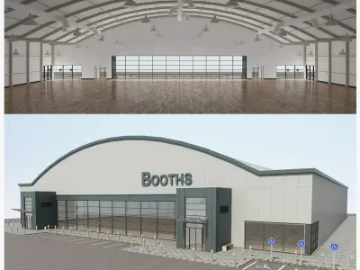 Supermarket Store Building 3D model