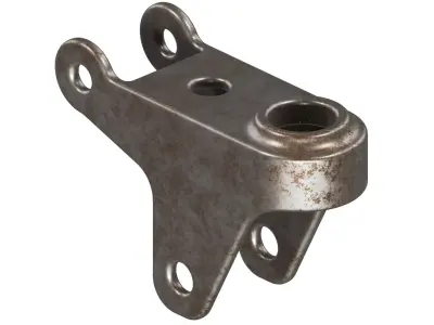 Rusty Castor Wheel Bracket 3D model