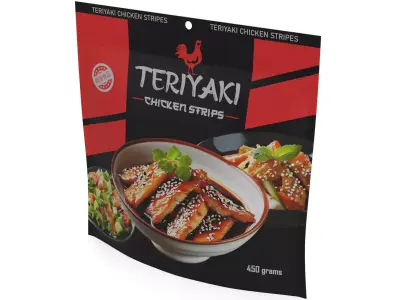 Dried meats Teriyaki Chicken Strips Free low-poly 3D model