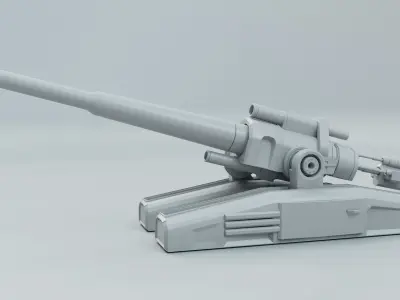 Sci-fi Cannon Free 3D model
