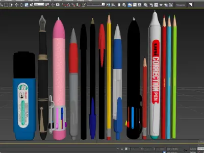 Pens Collection 3D model