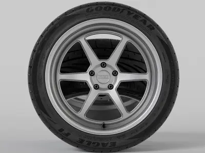 Kansei Roku Rims with Goodyear Eagle F1 Supercar G2 Tires 3D model