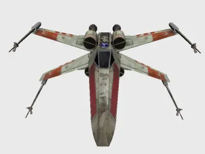 Xwing Starfighter Low-poly 3D model