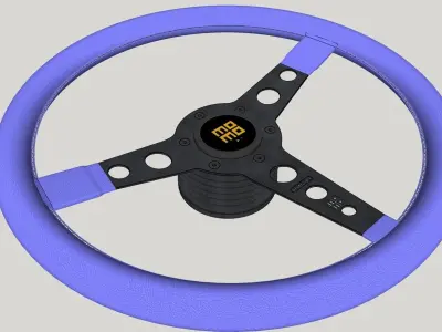 Momo prototipo 370 mm Steering Wheel 3D model